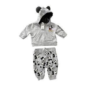 Mickey Mouse Hoodie Sweatpants Outfit  Set in Gray 0-3 M